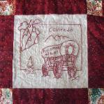 colorado redwork quilt block